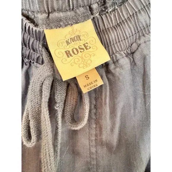 Knox Rose Blue Lyocell Jogger Small Boho Side Stripe Drawstring Casual Lounge - Picture 5 of 8